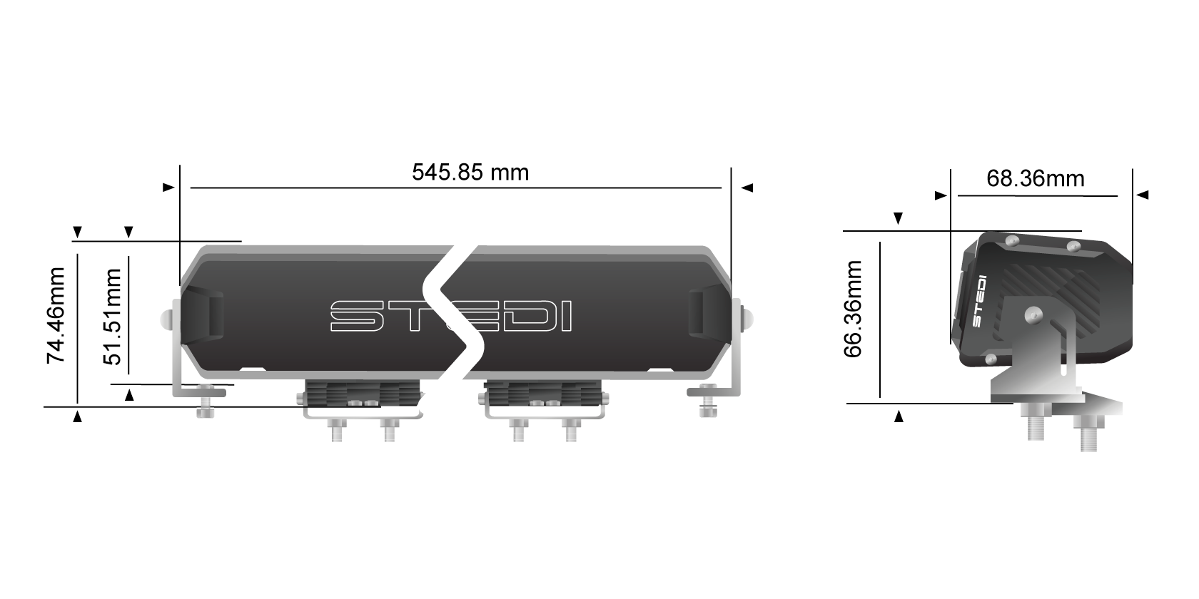 STEDI Sport Plus Single Row 21.5 inch 16 LED Light Bar